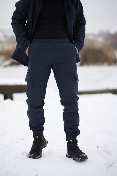 Мужские утепленные брюки Softshell в синем цвете 1589541305 фото