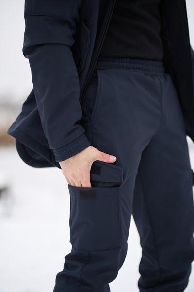 Мужские утепленные брюки Softshell в синем цвете 1589541305 фото