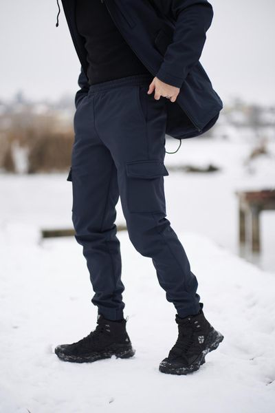Мужские утепленные брюки Softshell в синем цвете 1589541305 фото
