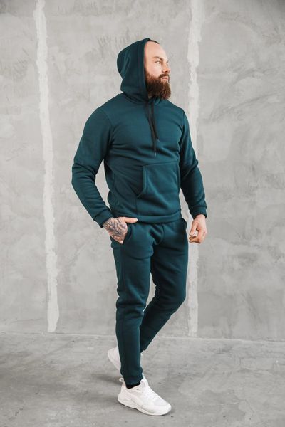 Чоловічий спортивний костюм на флісі у зеленому кольорі a0001green фото
