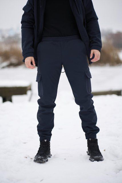Мужские утепленные брюки Softshell в синем цвете 1589541305 фото