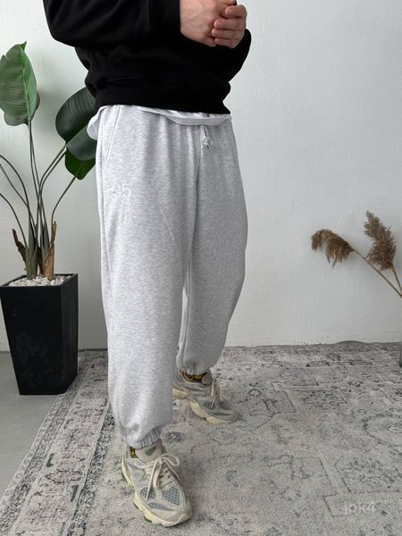 Мужские oversize джоггеры в светло-сером цвете jok4-S фото