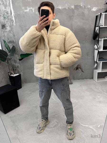 Мужская oversize куртка в бежевом цвете km3w фото