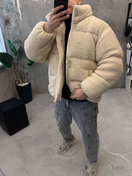 Мужская oversize куртка в бежевом цвете km3w фото