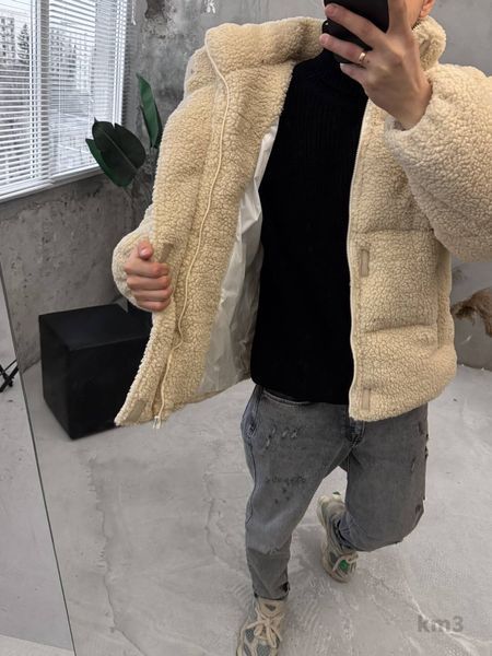 Мужская oversize куртка в бежевом цвете km3w фото