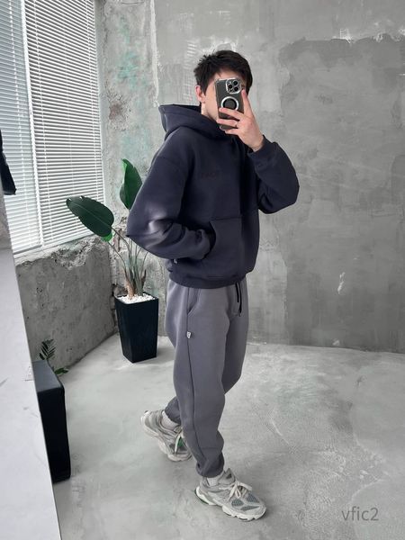 Чоловіче oversize худі на флісі у графітовому кольорі vfic2 фото
