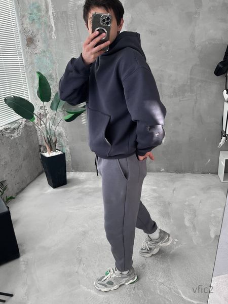 Чоловіче oversize худі на флісі у графітовому кольорі vfic2 фото