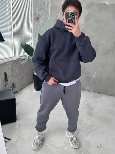 Чоловіче oversize худі на флісі у графітовому кольорі vfic2 фото