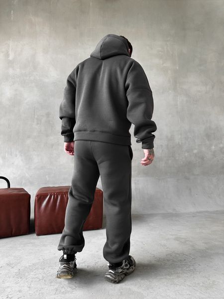 Мужской oversize спортивный костюм с принтом в графитовом цвете kos34 фото