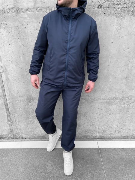 Мужской спортивный костюм из плащевки в синем цвете 710blue фото