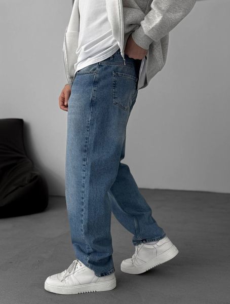 Мужские широкие джинсы Baggy в синем цвете bg-97-510 фото