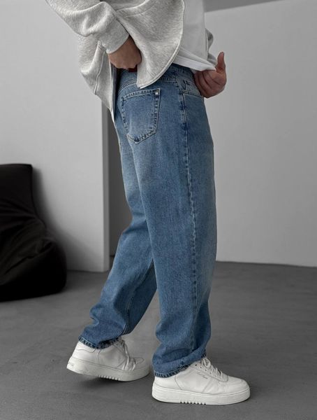 Мужские широкие джинсы Baggy в синем цвете bg-97-510 фото
