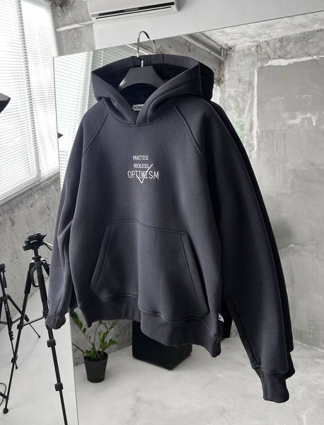 Чоловіче oversize худі у графітовому кольорі pv6x2 фото