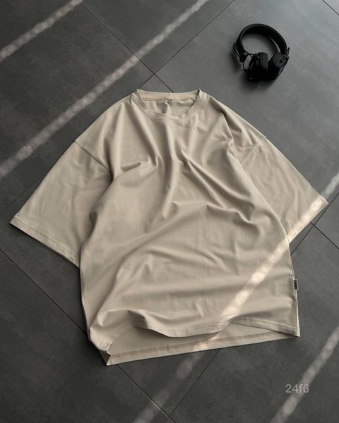 Мужская oversize футболка в бежевом цвете 24f6-Xs фото
