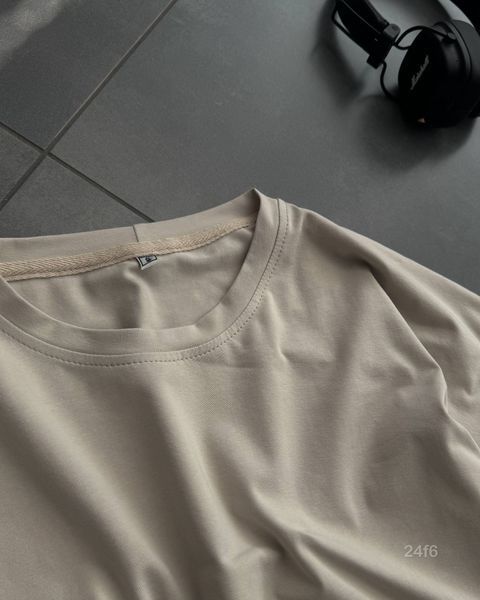 Мужская oversize футболка в бежевом цвете 24f6-Xs фото