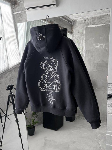 Чоловіче oversize худі у графітовому кольорі pv6x2 фото