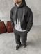 Мужской oversize спортивный костюм с принтом в графитовом цвете kos34 фото 3