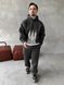 Мужской oversize спортивный костюм с принтом в графитовом цвете kos34 фото 4