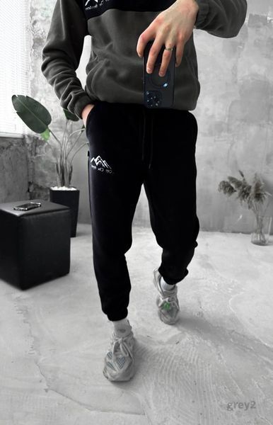 Мужской флисовый спортивный костюм в графитовом цвете grey2 фото