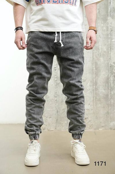 Мужские джинсы Jogger в сером цвете 30255 фото
