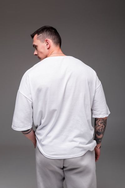 Мужская oversize футболка в белом цвете 2387wh фото
