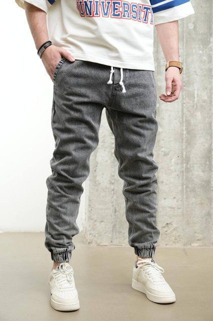 Мужские джинсы Jogger в сером цвете 30255 фото