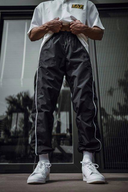 Мужские oversize спортивные брюки в черном цвете 1000804000007 фото