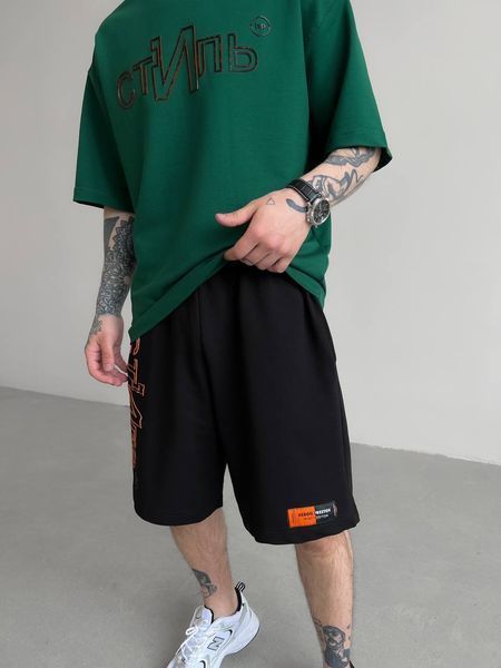 Мужской oversize комплект футболка+шорты с надписью hp326-S фото