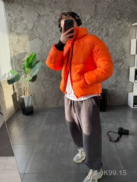 Мужская oversize куртка в оранжевом цвете k99.15 фото