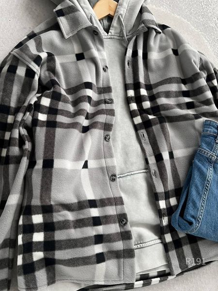Мужская oversize рубашка в сером цвете r191 фото