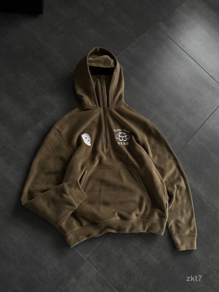 Мужское oversize худи с балаклавой в цвете хаки zkt7 фото