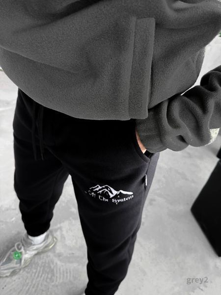 Мужской флисовый спортивный костюм в графитовом цвете grey2 фото