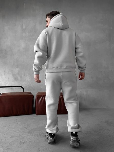 Мужской oversize спортивный костюм худи+брюки в сером цвете kos48 фото
