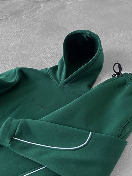 Чоловічий oversize спортивний костюм з начосом у зеленому кольорі 1001903000004 фото
