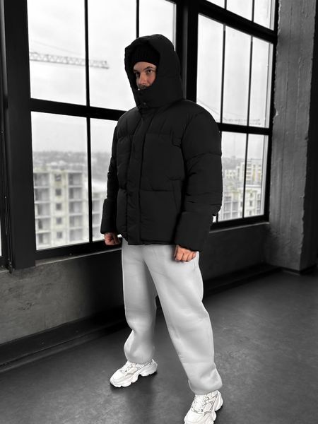Чоловічий пуховик oversize у чорному кольорі dp26n фото