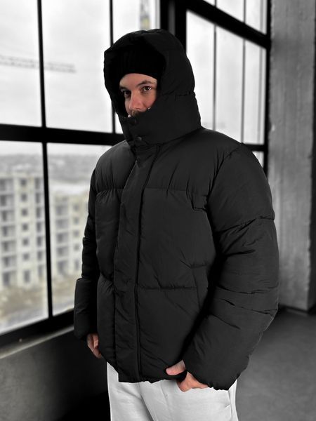 Чоловічий пуховик oversize у чорному кольорі dp26n фото