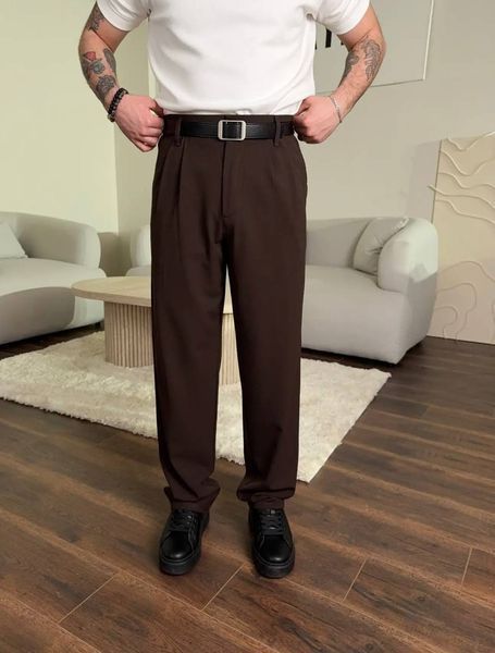 Мужские брюки Baggy в коричневом цвете bp1149-S фото