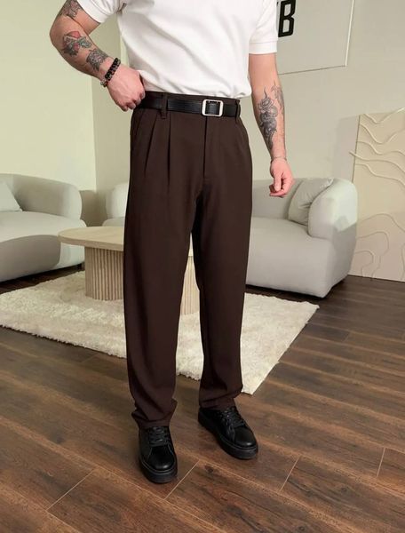 Мужские брюки Baggy в коричневом цвете bp1149-S фото
