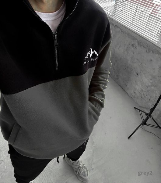 Мужской флисовый спортивный костюм в графитовом цвете grey2 фото