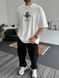 Мужская oversize футболка с принтом в белом цвете bs269 фото 3