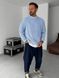 Мужской свитер oversize в голубом цвете gi146 фото 3