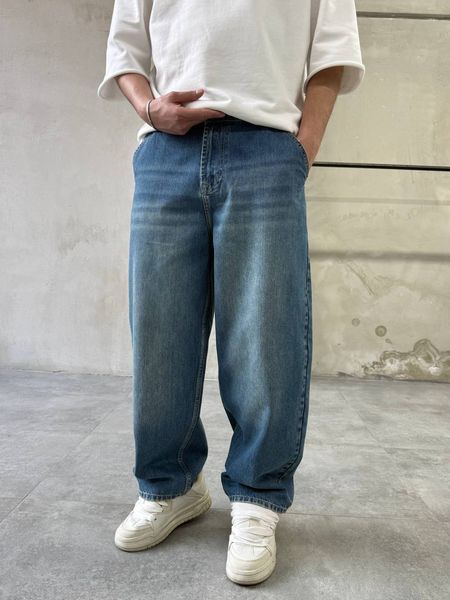 Чоловічі джинси Baggy у темно-синьому кольорі 3295k22v-29 фото
