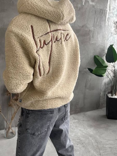 Чоловіче oversize худі у бежевому кольорі fut6n фото
