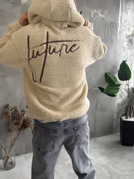 Чоловіче oversize худі у бежевому кольорі fut6n фото