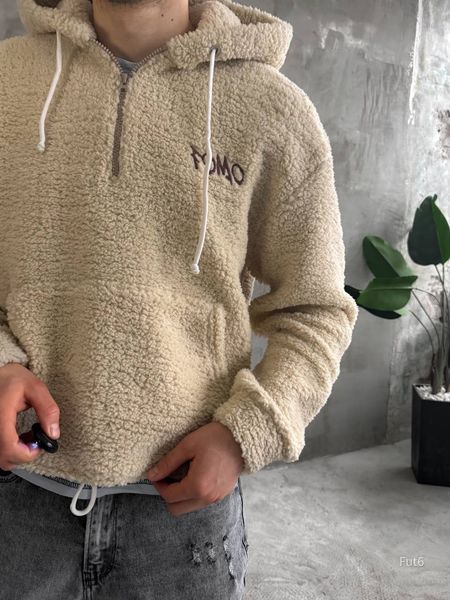 Чоловіче oversize худі у бежевому кольорі fut6n фото