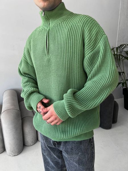 Мужской oversize свитер в зеленом цвете mr111 фото