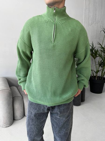 Мужской oversize свитер в зеленом цвете mr111 фото