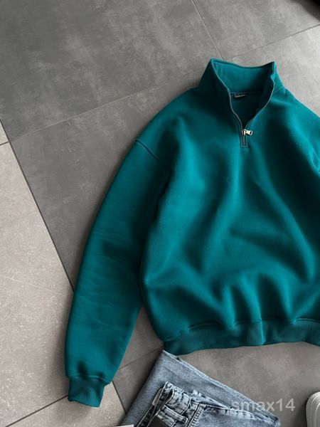 Мужской oversize свитшот в зеленом цвете smax14 фото