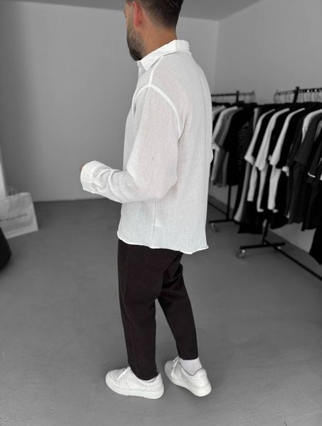 Мужская oversize рубашка в белом цвете rs903 фото