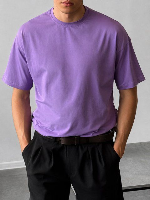 Мужская oversize футболка в фиолетовом цвете fi7-S фото
